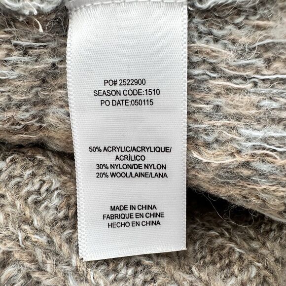 Splendid Snowfall Turtleneck Poncho in Warm Sand Multi Large Y2K - Picture 7 of 9